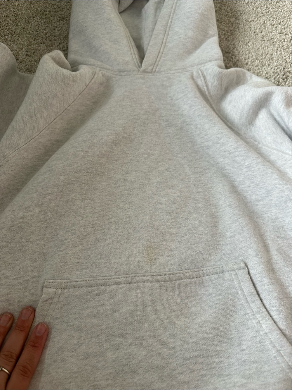 Aritzia/TNA heather cloud white (gray) mega fit hoodie size s - Picture 4 of 4